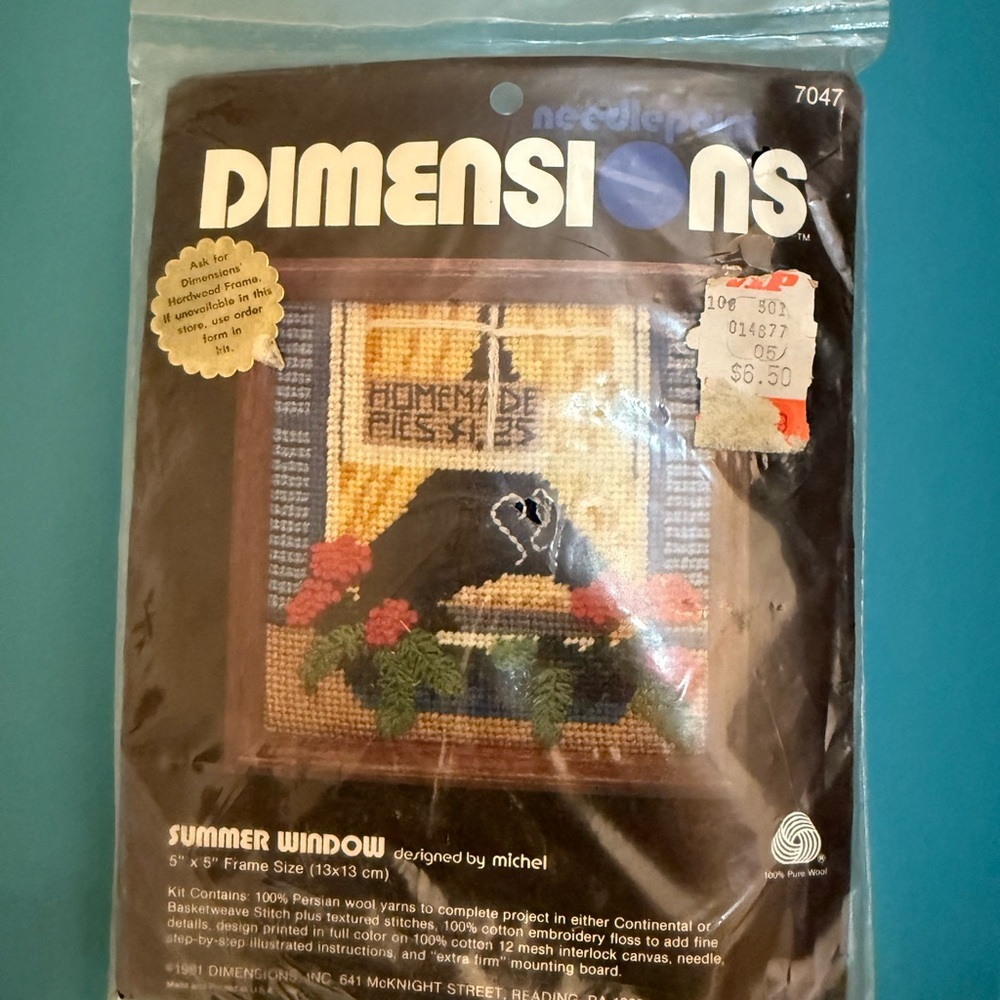 Colorful Needlepoint Kit with Yarn